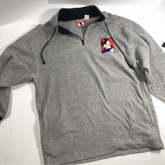 Mickey Other - Mickey inc Walt Disney World Men’s Sweater Size Medium Gray 1/4 Zip